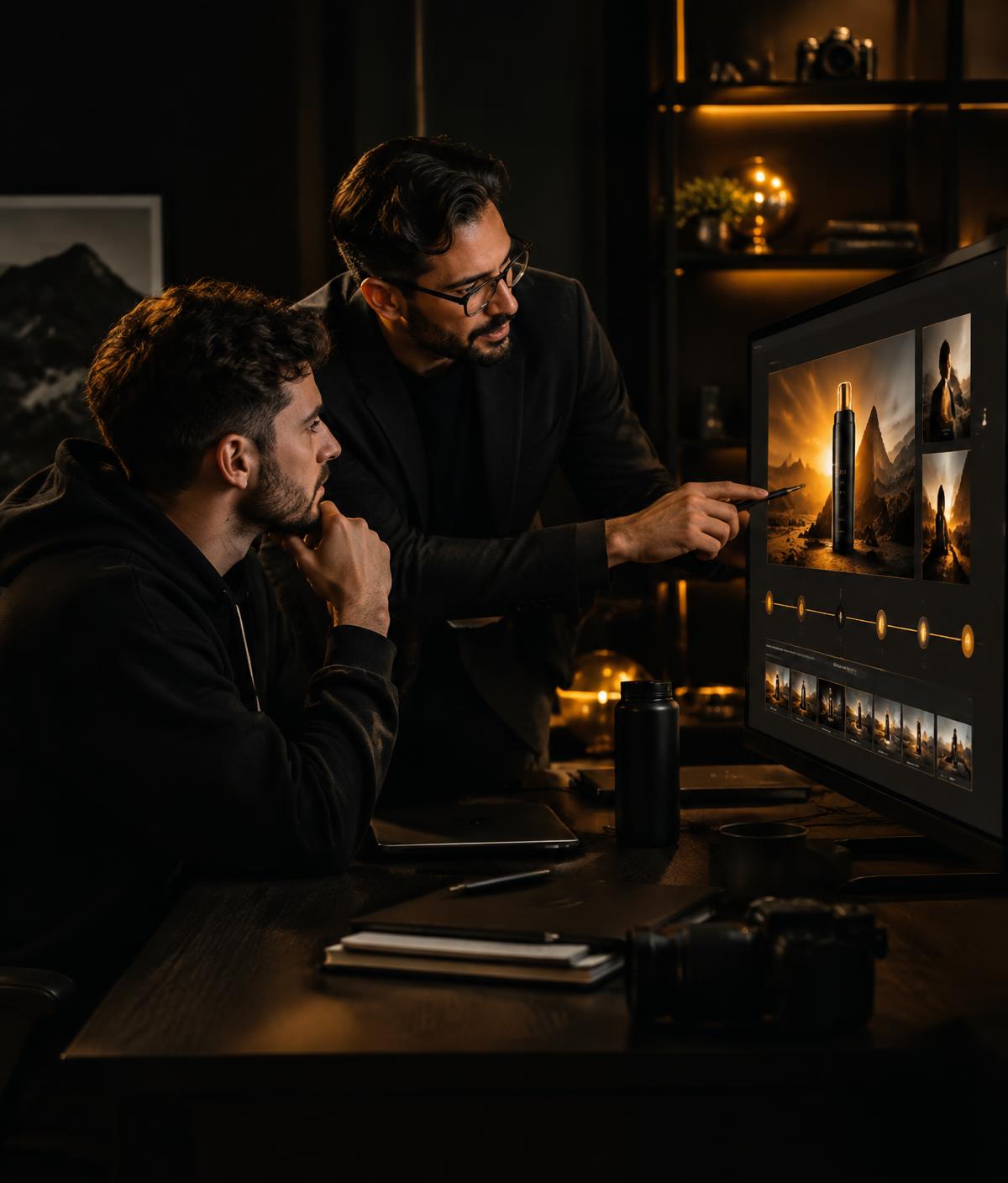 A creator and a CoreGrowth strategist reviewing a launch plan together